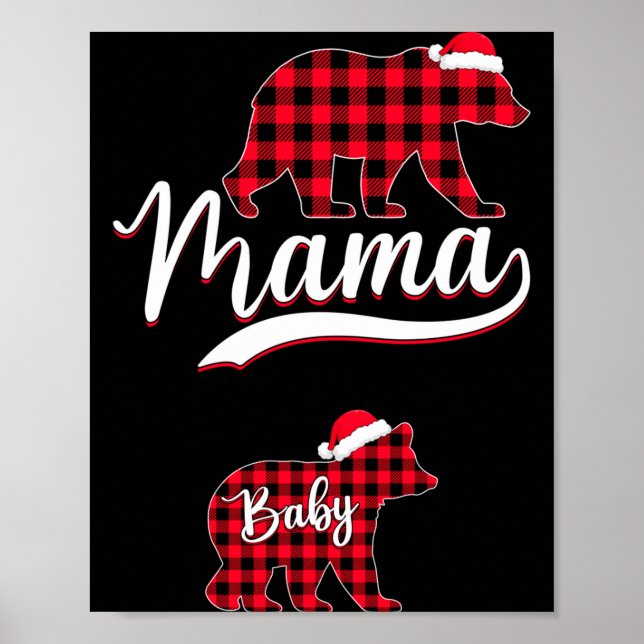 Poster Pregnant Women Mom Mama Bear Pregnancy Christmas P (Devant)