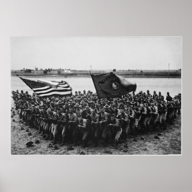Poster Premier à combattre le Corps des Marines des États (Devant)