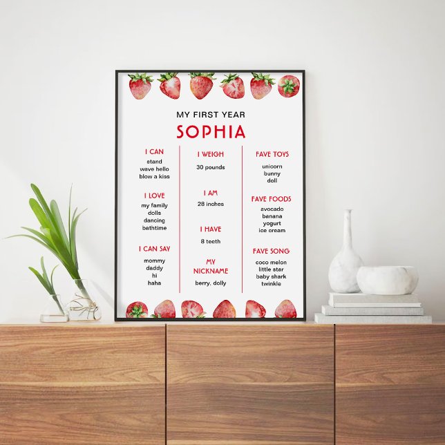 Poster Premier anniversaire de fraise (Créateur téléchargé)