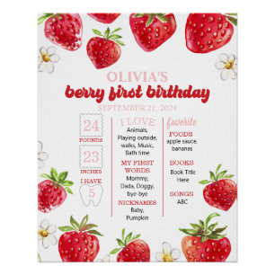 Poster Premier anniversaire de fraise, étape importante
