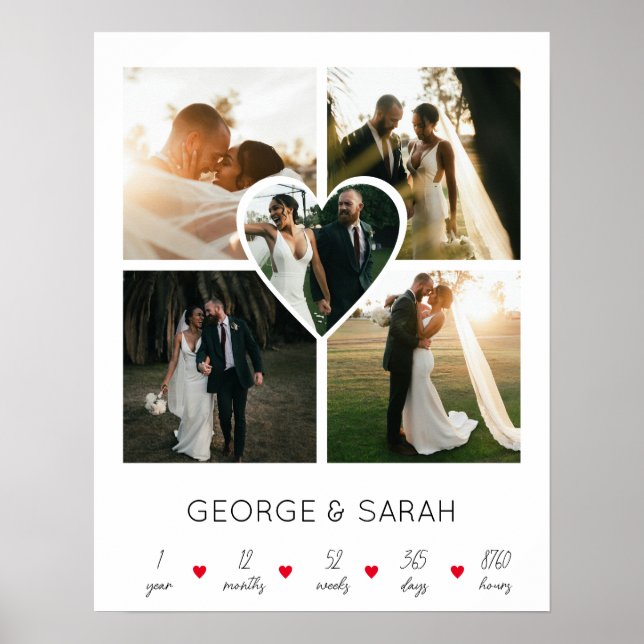 Poster Premier anniversaire de mariage ensemble 5 Photo (Devant)