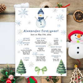 Poster Premier anniversaire de Snowman Jalon Anniversaire