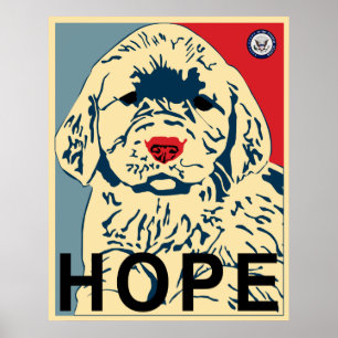 Poster premier chiot d'obama - espoir