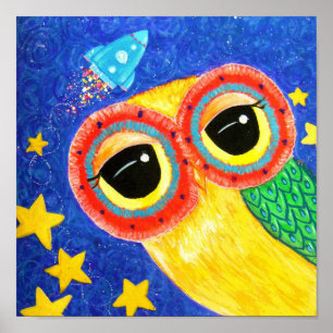 Poster Premier hibou dans l'espace