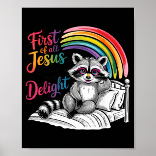 Poster Premier Jésus pense qu'un Raton Laveur Drôle est u