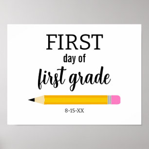 Poster Premier jour de classe personnalisé niveau scolair