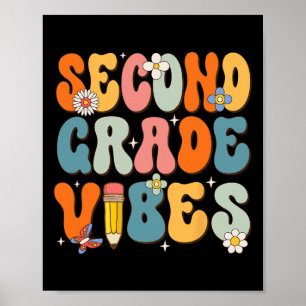 Poster Premier Jour De L'École Vibes De Deuxième Année De