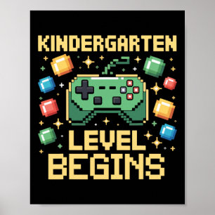 Poster Premier jour de niveau de maternelle commence jeu