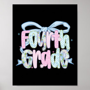 Poster Premier jour de quatrième année bouquet floral pou
