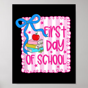 Poster Premier Jour D'école Coquette Féminine Crayon Reto
