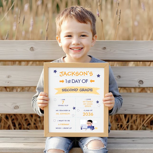 Poster Premier jour d'école pour garçons (Créateur téléchargé)