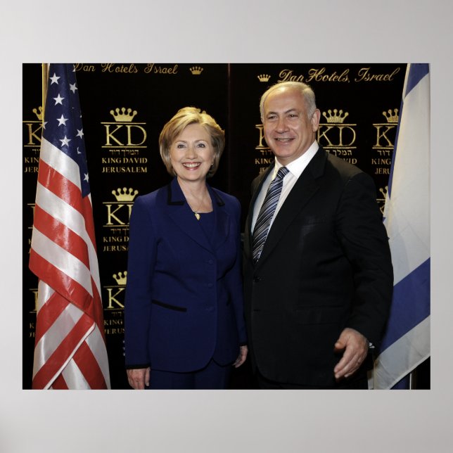 Poster Premier ministre Netanyahu et Hillary Clinton (Devant)