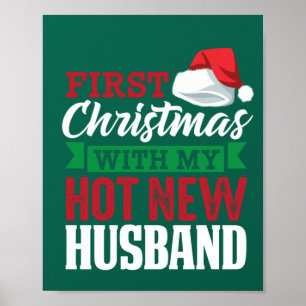 Poster Premier Noël Avec Mon Chaud Nouveau Mari