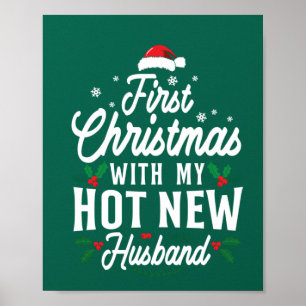 Poster Premier Noël Avec Mon Chaud Nouveau Mari Cadeau De