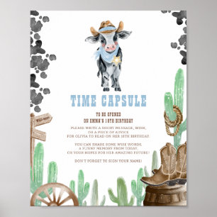 Poster Premier Rodéo Bébé Far West Signe de la capsule te