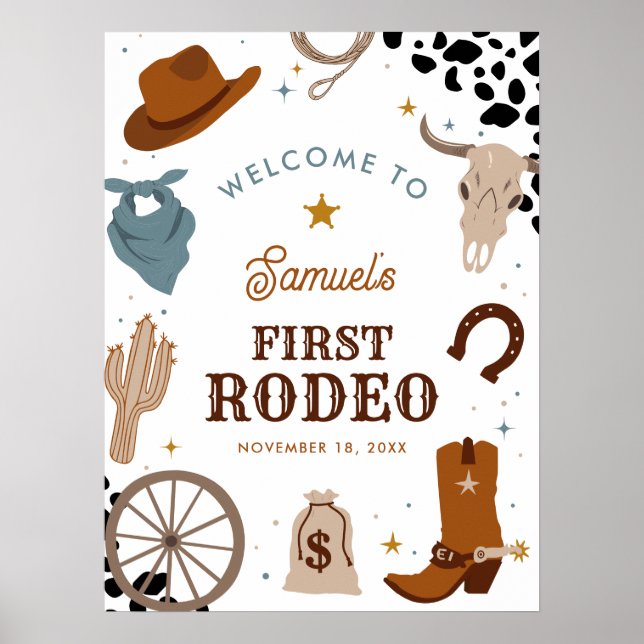 Poster Premier Rodéo Western Boy Premier anniversaire Bie (Devant)