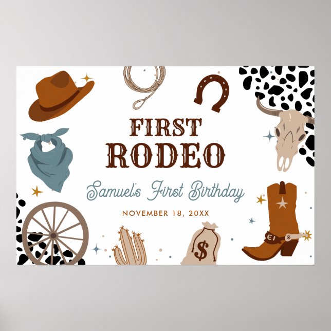 Poster Premier Rodéo Western Wild West Boy Premier annive (Devant)