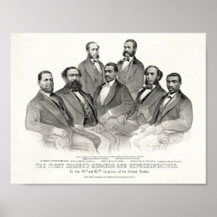 Poster Premier sénateur et représentants de couleur, 1872