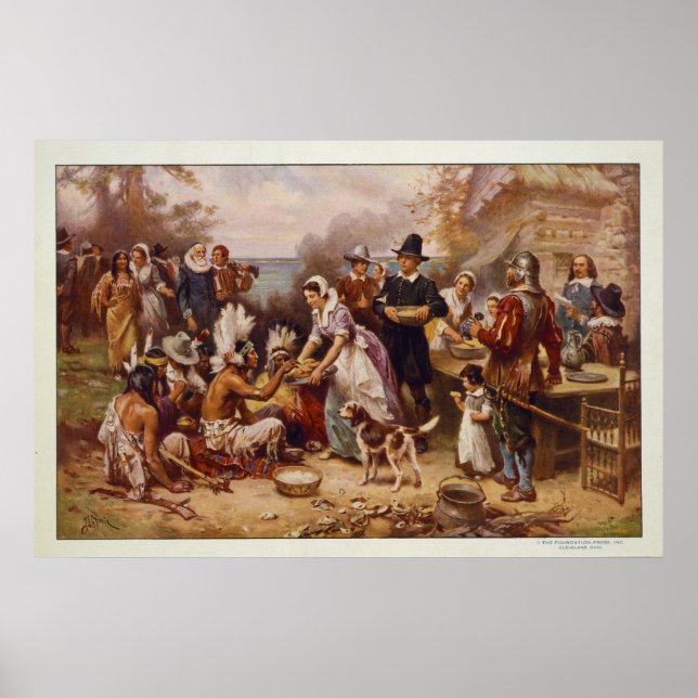 Poster Premier Thanksgiving de Jean Leon Gerome Ferris (Devant)