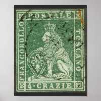 Premier timbre postal - Toscane (1851)