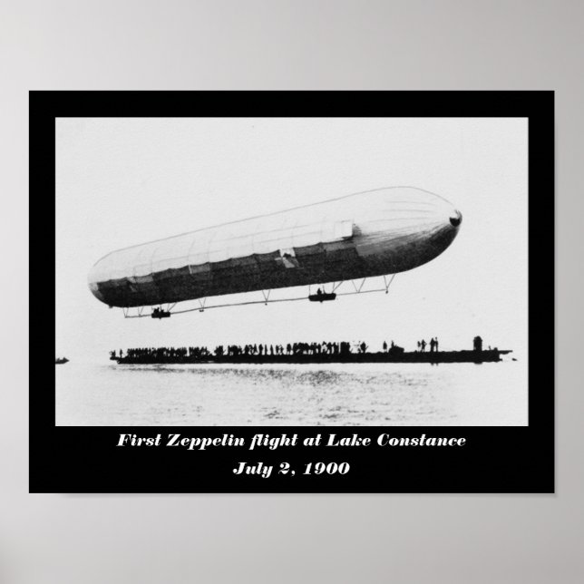Poster Premier vol de Zeppelin au lac de Constance (Devant)