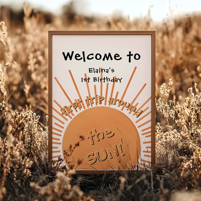 Poster Premier Voyage Autour Du Soleil 1Er Anniversaire B (Créateur téléchargé)