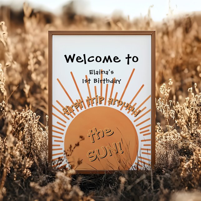 Poster Premier Voyage Autour Du Soleil 1Er Anniversaire B (Créateur téléchargé)