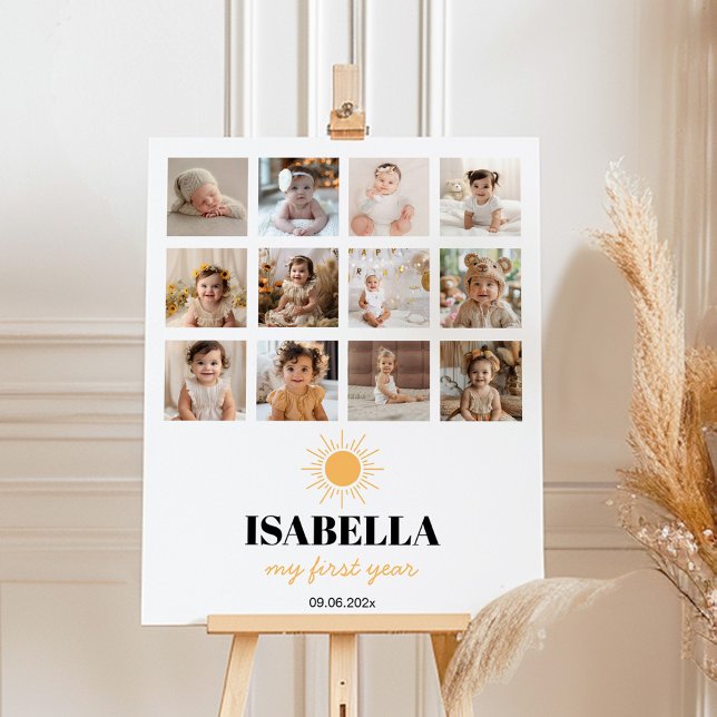 Poster Premier voyage autour du soleil Anniversaire Poste (Créateur téléchargé)