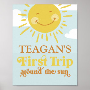 Poster Premier voyage autour du soleil Premier anniversai