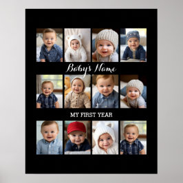 Poster Première année du bébé Collage changer de couleur