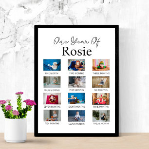 Poster Première année du bébé Jalon 1er anniversaire Phot