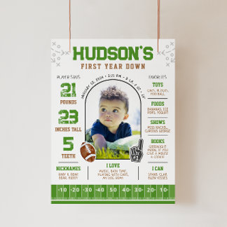 Poster Première année Football bas 1er anniversaire Jalon