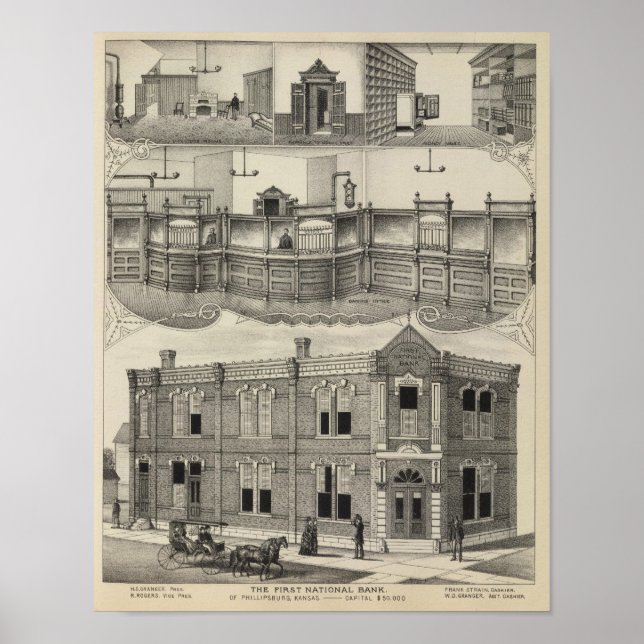 Poster Première Banque nationale de Phillipsburg, Kansas (Devant)