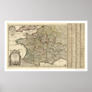 Poster Première Carte De France 1700