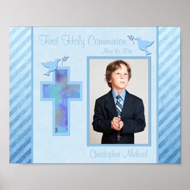 Poster Première communion 8"x10" - Cadre photo Insertion (Devant)