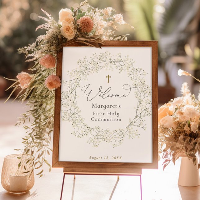 Poster Première communion du souffle du bébé Bienvenue (Créateur téléchargé)