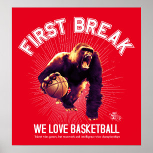Poster Première coupure, basket-ball d'amour, gorille