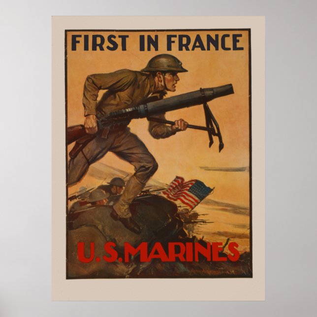 Poster Première En France - Marines Américaines (Devant)