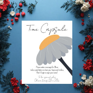 Poster Première fête d'anniversaire Chamomile Fleur migno