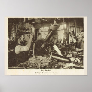 Poster Première Guerre mondiale, France, usine de membres