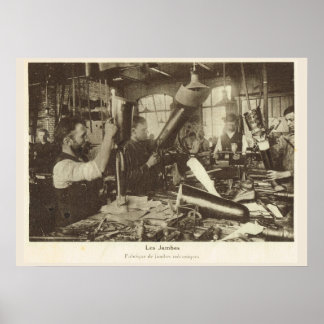Poster Première Guerre mondiale, France, usine de membres