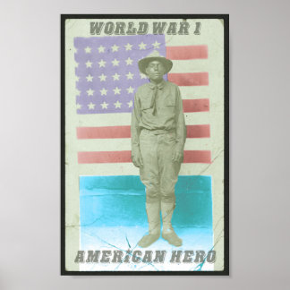 Poster Première Guerre mondiale - HÉROS AMÉRICAIN