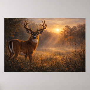 Poster Première Lumière Art de Cerf de Virginie Affic