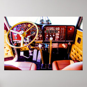 Poster Première photo prise à l'intérieur d'un Peterbilt