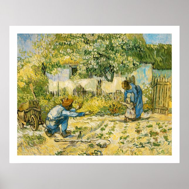 Poster Premières étapes par Vincent van Gogh 1890 (Devant)