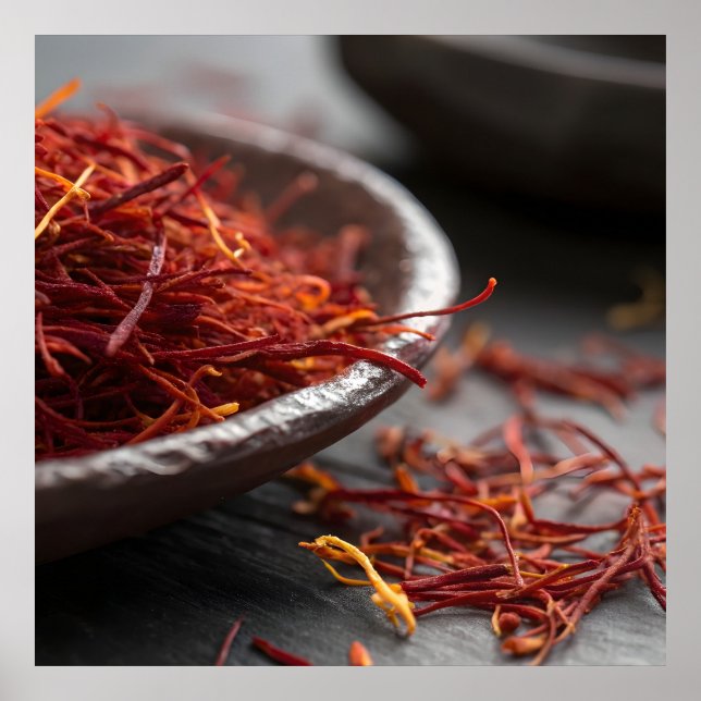 Poster Premium Saffron Threads Extreme Macro Close Up Lux (Devant)