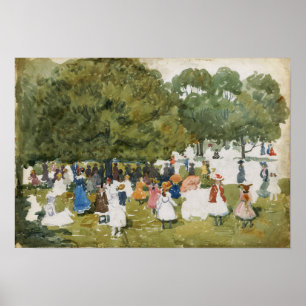 Poster Prendergast - Piétons dans un parc