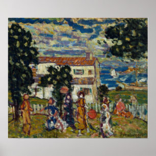 Poster Prendergast - Village de Nouvelle-Angleterre