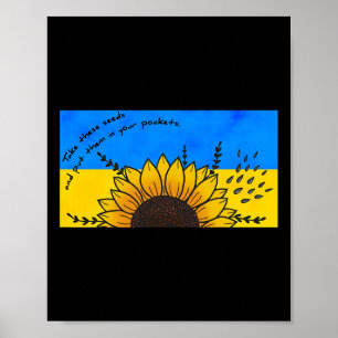 Poster Prendre des graines de tournesol mises dans les po