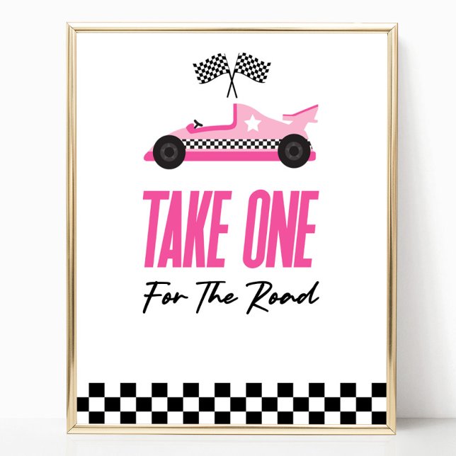 Poster Prenez-En Un Pour La Route Rose Race Voiture Favor (Créateur téléchargé)